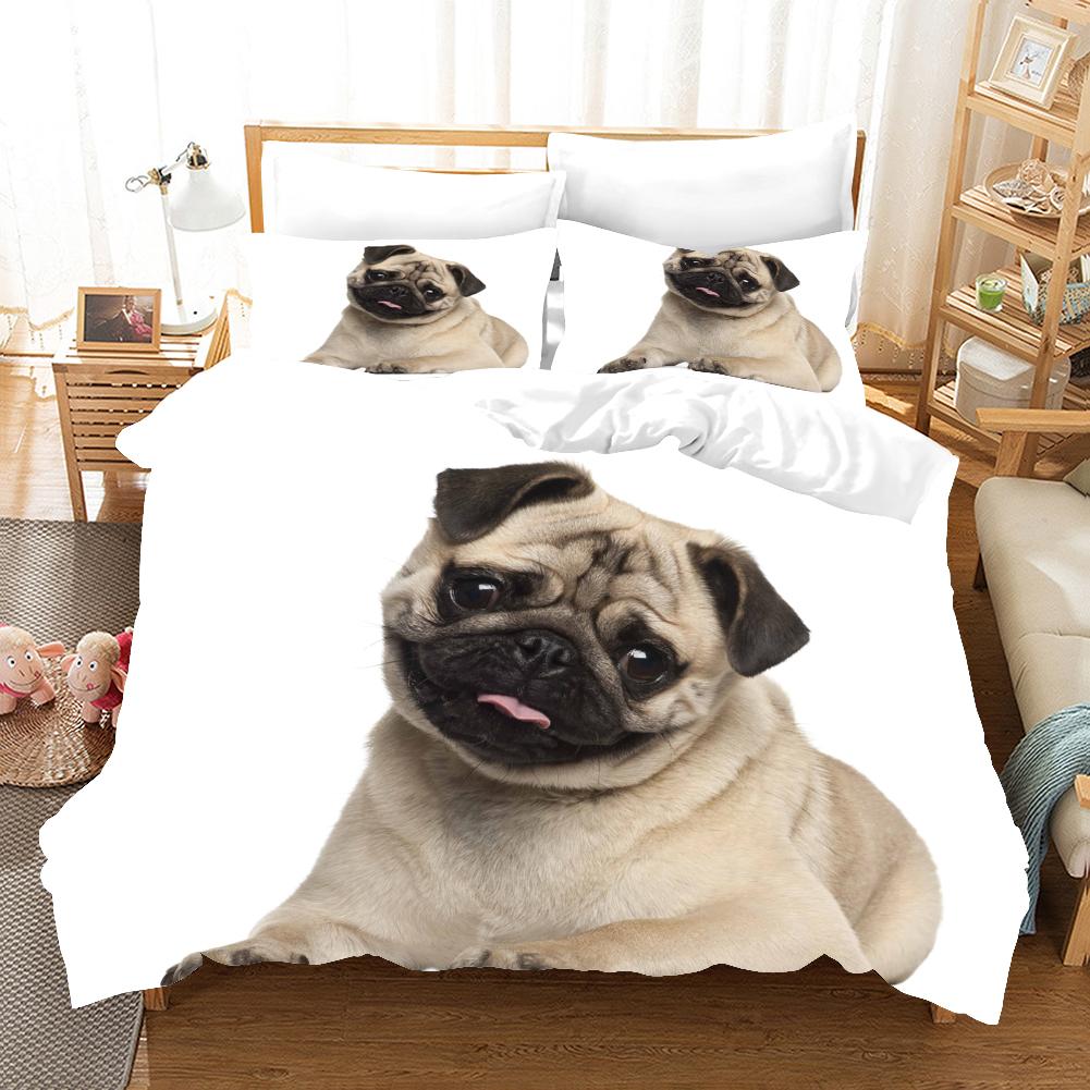 Kemila 3D милое животное собака кошка волк цифровая печать пододеяльник наволочка двуспальная кровать простыня одеяло постельные принадлежности