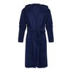 Solid Color Belt Flannel Bath Robe Hooded Pockets Warm Men Nightgown Home Clothes