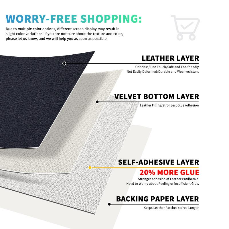 Self-adhesive PU Leather Sofa Furniture DIY Repair Patch Car Interior Motorcycle Sticker Leather Patch Fabric