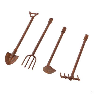 Набор из 4 инструментов для прополки сельскохозяйственных культур / 12 аксессуаров для кукольного домика «Сказочный сад»