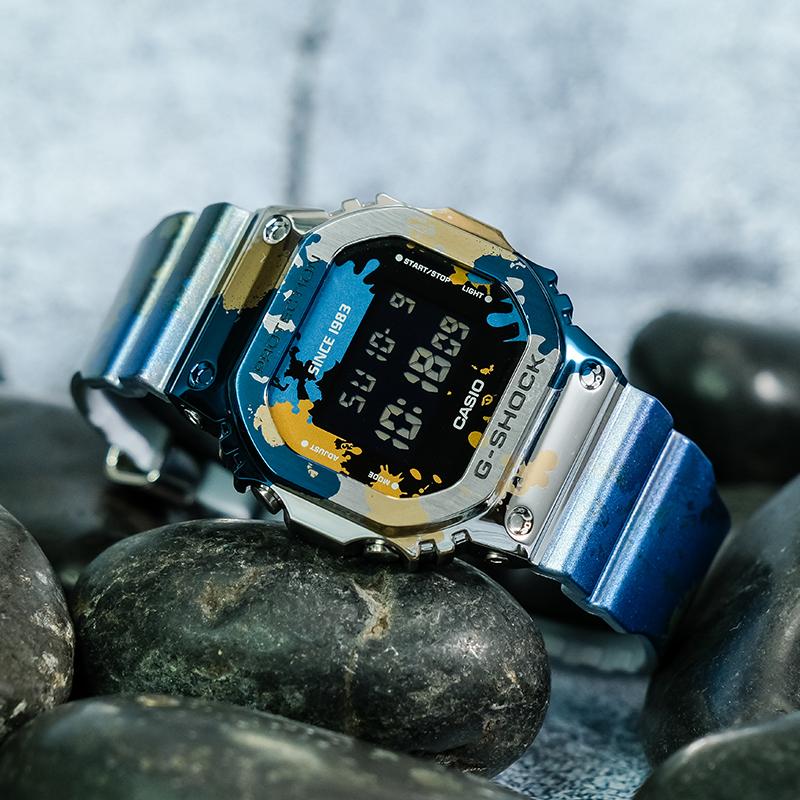 Casio 40-летний юбилей первый выпуск уличный граффити стиль ретро классический маленький квадратный водонепроницаемый часы кварцевый механизм ремешок из смолы GM-5600SS-1PR