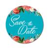 Darling Souvenir White Round 45 Pcs Chrysanthemum Floral Border Save The Date Mini Stickers-1.6 Inches