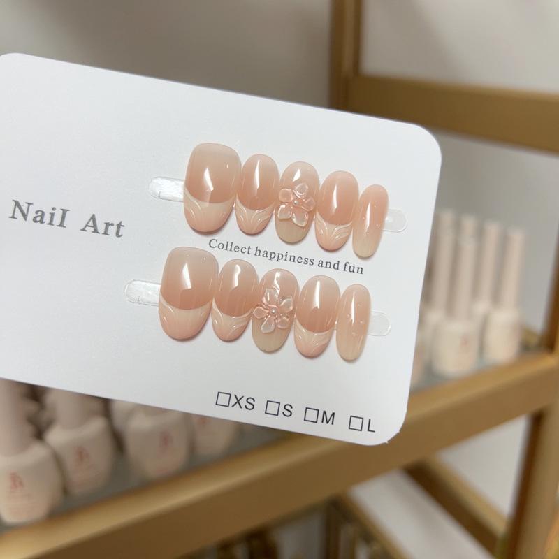 Peach Blossom Gradient Ice Flower Blush - 3D Wearable Manicure and Whitening Effect