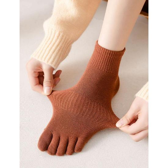 Cotton Five Finger Socks For Woman Edge Curl Fashions Colorful Loose Harajuku Short Socks With Toes Japanese Split Toe Socks