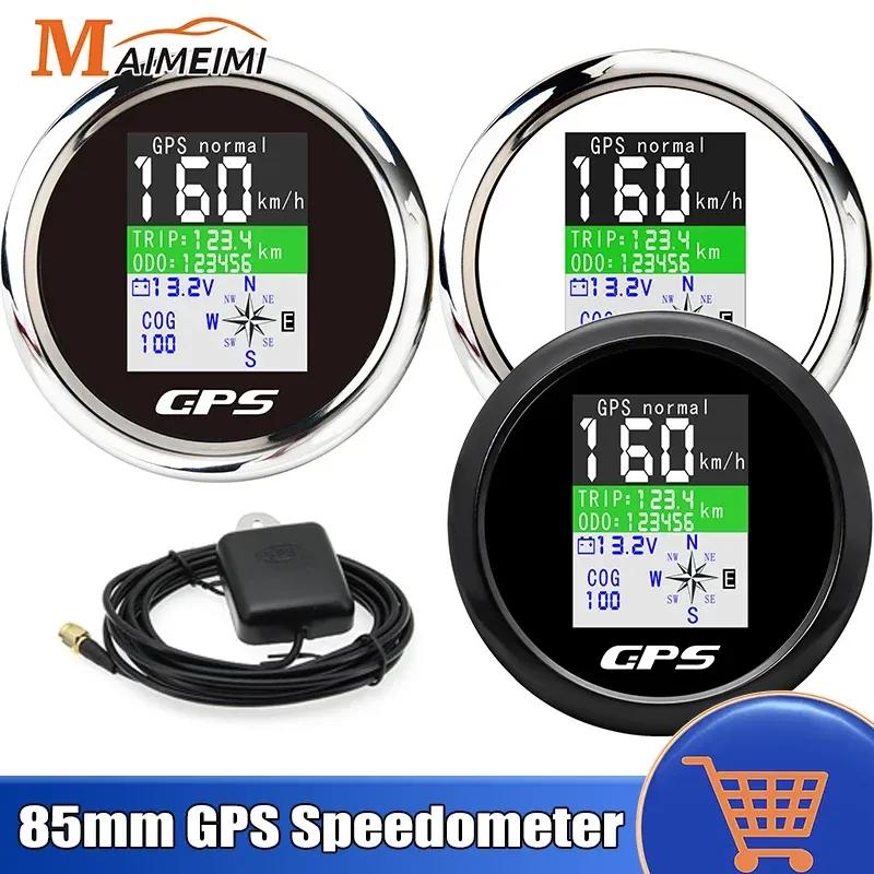 MH Универсальный 85-мм Цифровой GPS Спидометр Одометр с GPS-антенной, TFT-экраном, Водонепроницаемый Вольтметр для 12В Лодки, Автомобиля, Мотоцикла