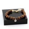 Stones and Minerals. Brazilian Citrine Bracelet + 8 Mm Wooden Beads. Made In France.