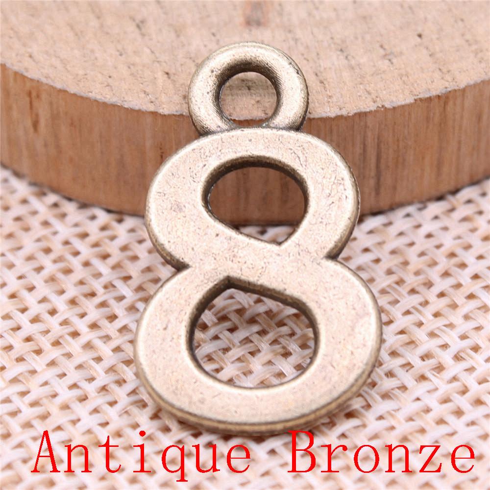 Study Travel Number Charms Pendant For Bracelet Necklace Jewelry Making Craft Findings