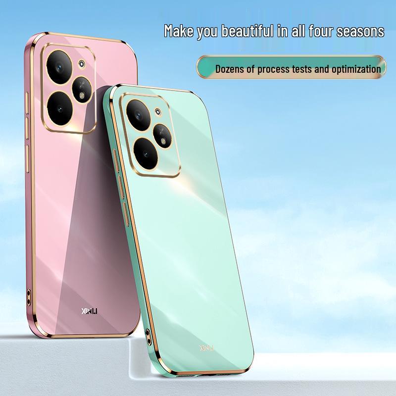 Чехол для телефона Realme Neo7 Turbo: 6D Гальваника, Ударопрочный, Прямая кромка, Точные 14 отверстий RealMe, GT7Pro Трансграничный.