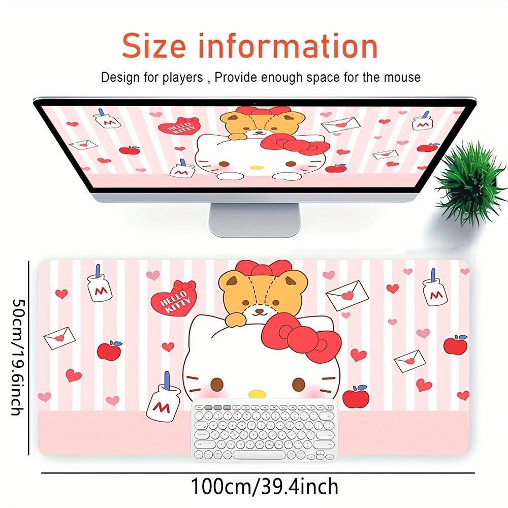 Hello Kitty, Teddy Bear Themed XXL Mouse Pad - Non-slip Rubber Desk Mat for Gaming and Office Use, Multi-Function Keyboard 0826055a