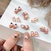 10/20/50Pcs Coffee Hello Kitty Nail Charms Autumn And Winter Melad Color Kt Cat 3D Nail Art Decorations For Kawaii Diy Manicures