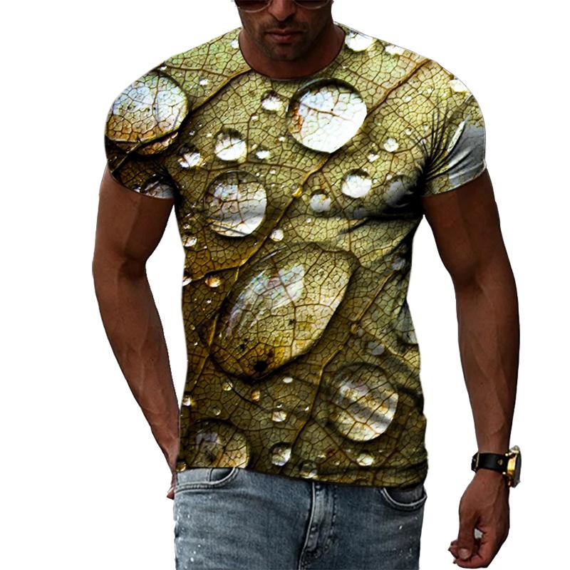 Модные футболки с графическим принтом «Капли воды» для мужчин, летние повседневные футболки с интересным принтом, хип-хоп, тренд Харадзюку, крутая блузка 5893