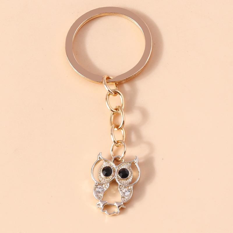 Cute Crystal Animal Keychain Snake Owl Cat Keyring Pendants for Car Key Holder Women Girl Handbag Accessories DIY Jewelry Gift