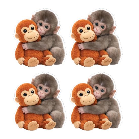 Защитные наклейки 'Punch The Monkey' для автомобиля, ноутбука. Милая обезьянка, держащая плюшевую игрушку. Виниловые наклейки. Легко наклеивать/снимать. Веселый декор для детской комнаты