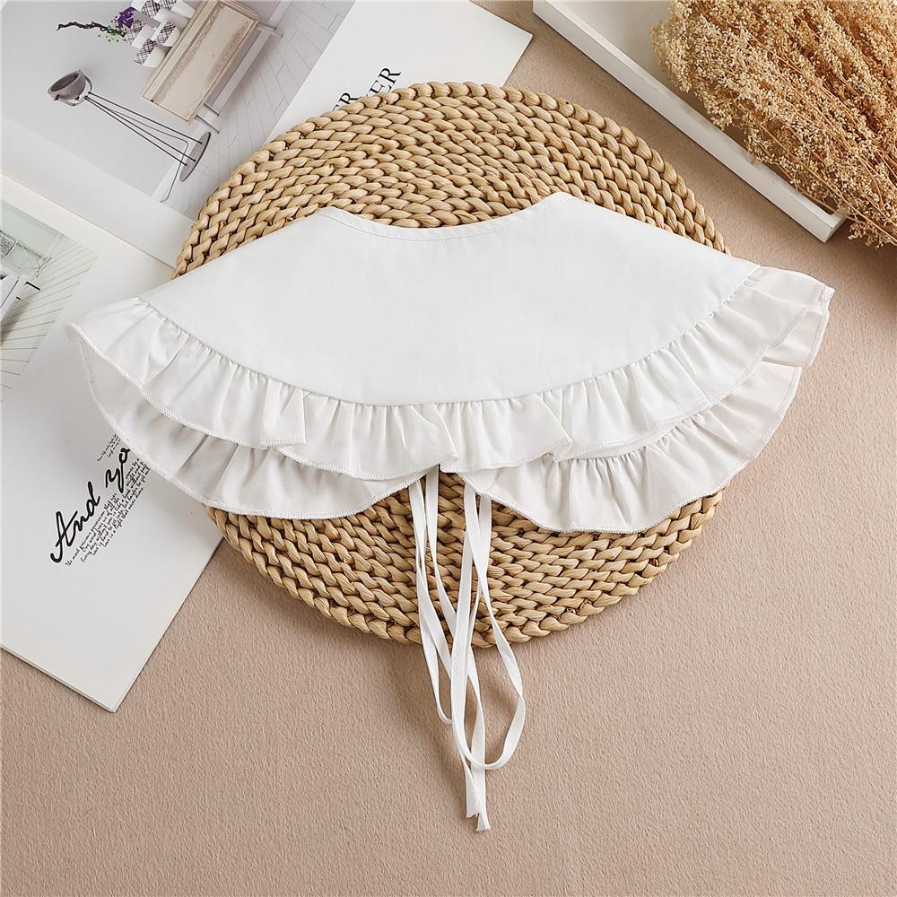 White Cotton Fake Collars for Women Removable Dress Detachable Collar Wrap Shawl Girls Summer Dress False Collar Small Cape
