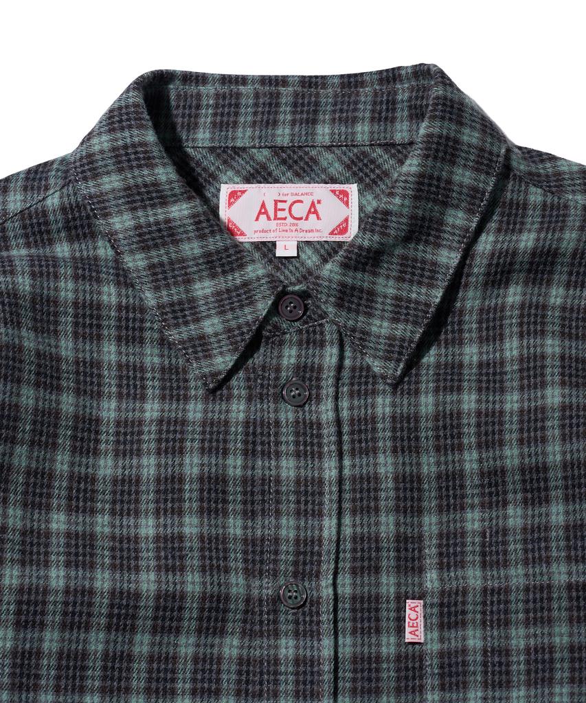 AECA Glen Check Pocket Shirts-Green