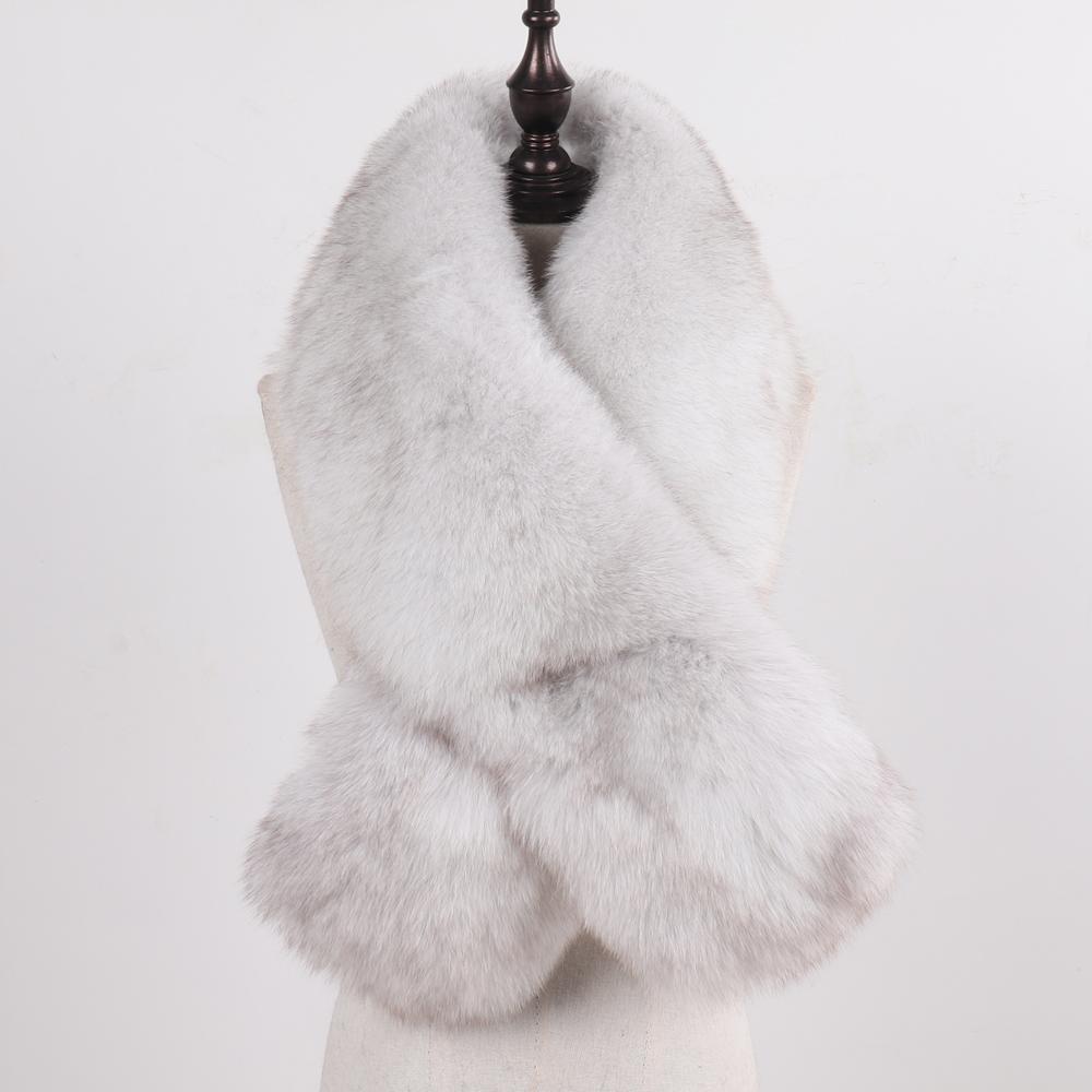 New Winter Lady Natural Luxury Real Fox Fur Scarf Shawl Full Pelt Warm Soft Genuine Fox Fur Scarves Women Real Fur Muffler