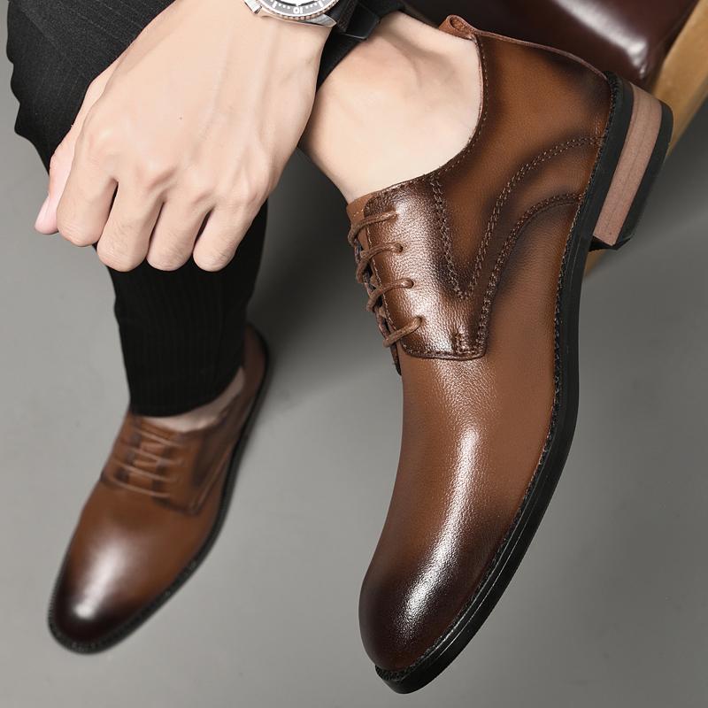 Casual Slip On Formal Leather Men Shoes Men Italian Black Male Loafers Men Shoes Wedding Party Dress Shoes