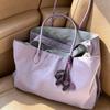 Large Capacity Nylon Tote Bag Women With Multiple Interior Pockets Lightweight Shoulder Handbag Urban Minimalist Style