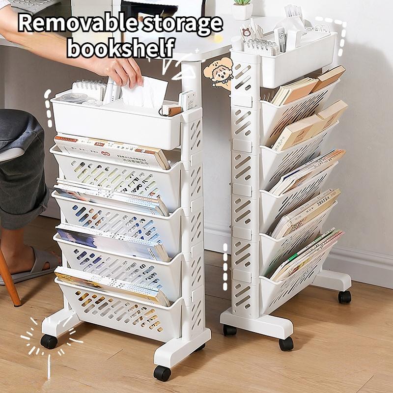 5-этажная съемная полка для хранения, боковая книжная полка, книжный шкаф, полки на колесах, стеллаж для хранения, подвесной стол, боковая кухонная тележка для еды