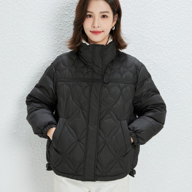 Пуховик женский 2024 новый 90% белый утиный пух модный свободный короткий маленький зимний пальто прилив