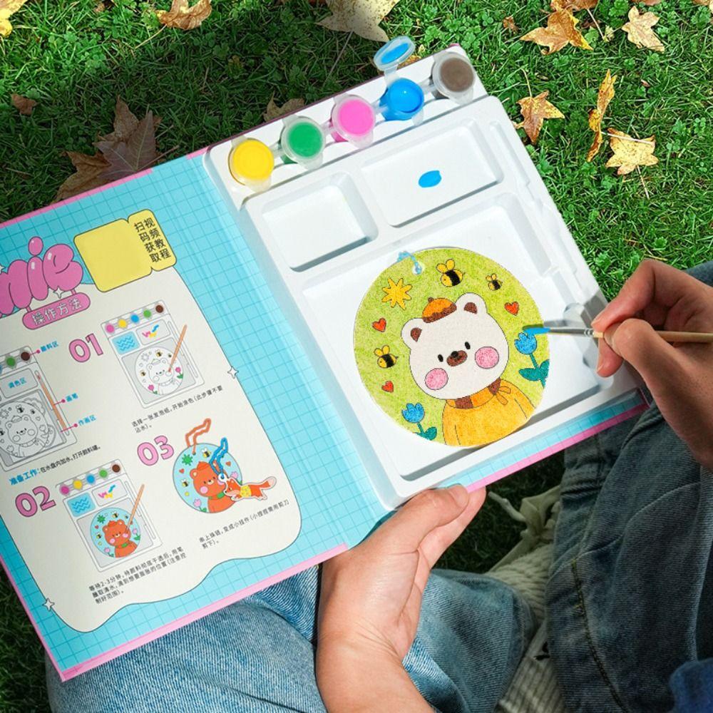 Sponge Texture Drawing Pens Kit With Easel 3D Drawing Canvas Texture Painting Toy Kids Craft