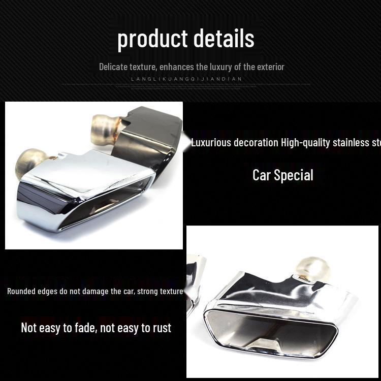 Compatible Stainless Steel Tailpipe for 18 BMW New 5 Series 525/530/540 G30/G38 - MP Square Design
