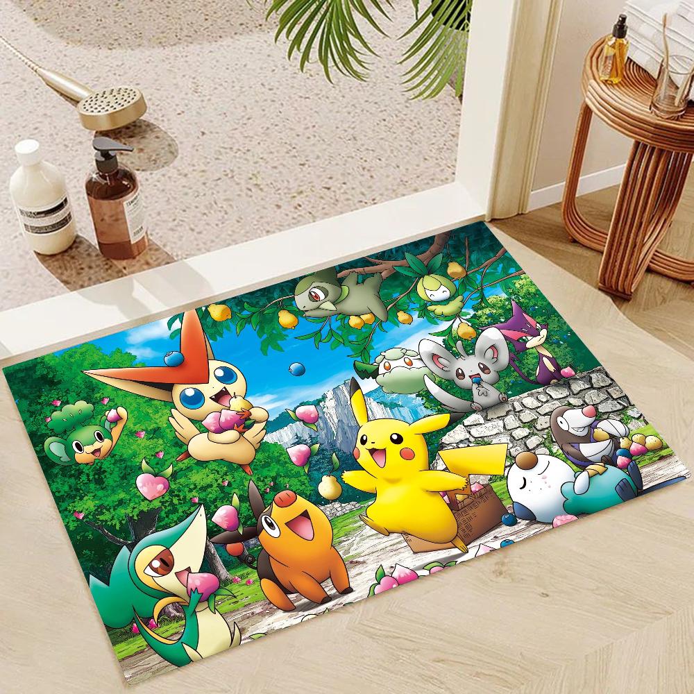 1pc B-Bandai P-Pokemon Bathroom Absorbent Mats Anti-Slip Mats Home Decor Supplies Carpets Home Kitchen Floor Mats