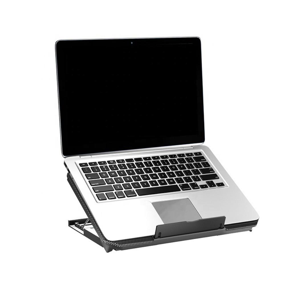 Прочная Регулируемая Подставка-Охладитель для Ноутбука с USB-Портом, Металлической Сеткой, Вентилятором, Светодиодной Подсветкой, Офисная