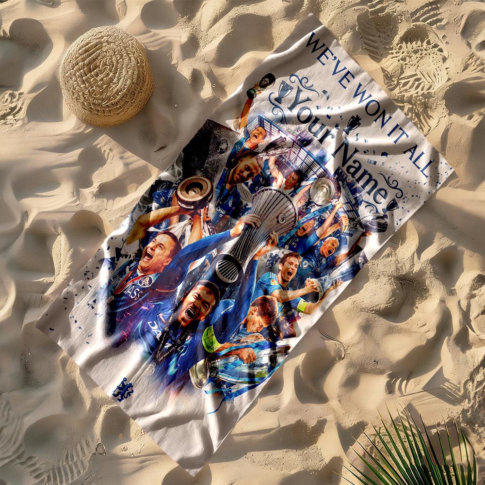 Chelsea Fc Football Player Customized Name Beach Towel High Absorbency & Quick-Dry Perfect for Traveling Yoga Camping and Swimming