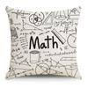 Mathematics, Physics and Chemistry Equations Pillow Cover Personalized Geometric Formula Graffiti Students' Bedside Linen Sleeping Pillow Cover