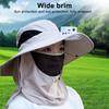 Солнечная шляпа с вентилятором, защитой лица, воротничком, защитой от ультрафиолета UPF 50+, дышащая, мужская, летняя, для рыбалки, на открытом воздухе, широкая