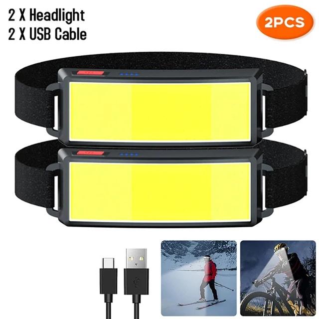 USB Rechargeable COB LED HeadLamp 3 Mode Head Flashlight Built-in Battery Headlight Led Head Torch Camping Fishing Search Light
