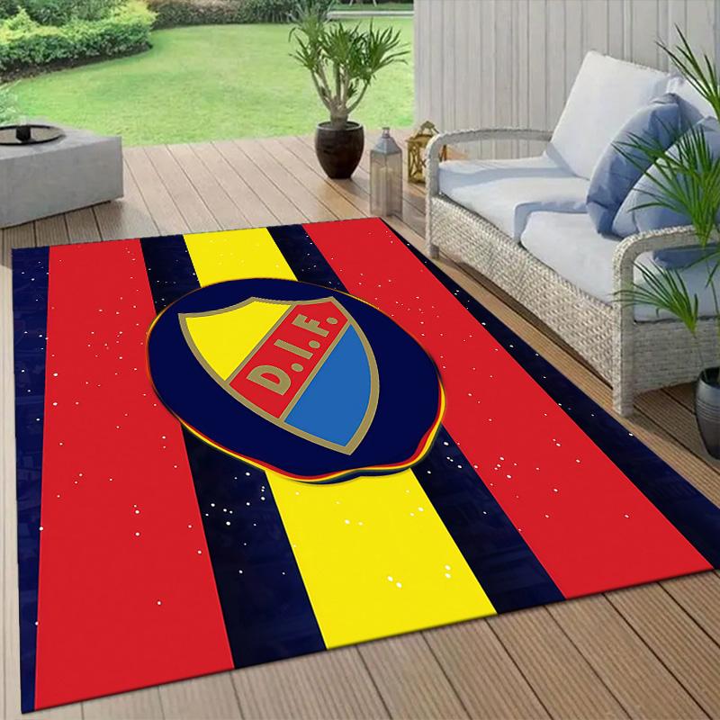 Djurgårdens IF Flannel Pattern Square Carpet,Area Rug,Carpet Rug for Living Room Bedroom Sofa Playroom Decor,Non-slip Floor Mat
