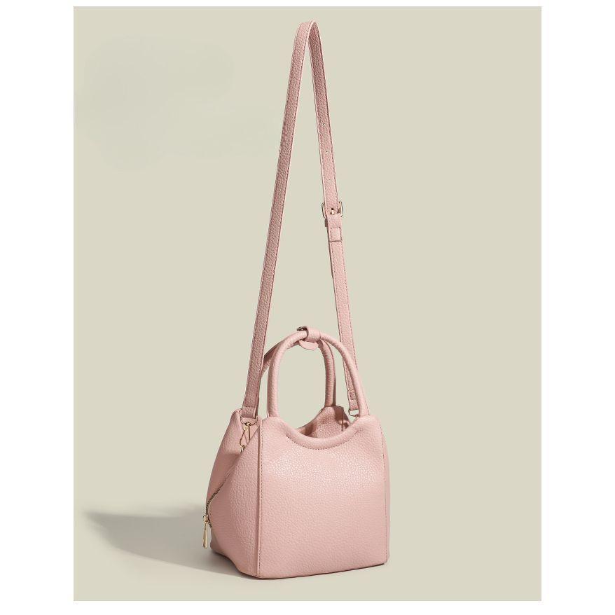 IELGY Ladies Sweet Pink Lychee Pattern Stylish Small Commuter Shoulder Bucket Bag