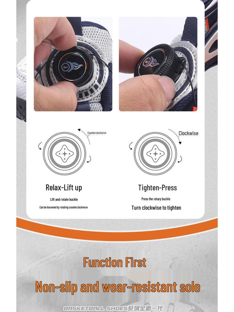 Водонепроницаемые кожаные баскетбольные кроссовки для мальчиков с нескользящей подошвой и вращающейся кнопкой для осени и зимы