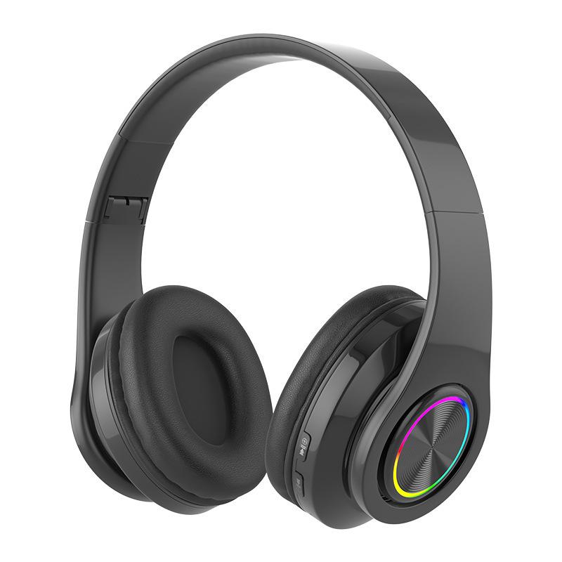 Светящиеся беспроводные Bluetooth-наушники с усиленными басами для спорта и игр