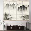 1 шт./4 шт., живопись из цельного дерева, прокрутка, картины в китайском стиле, тушь, живопись, альпийский холст, декоративная