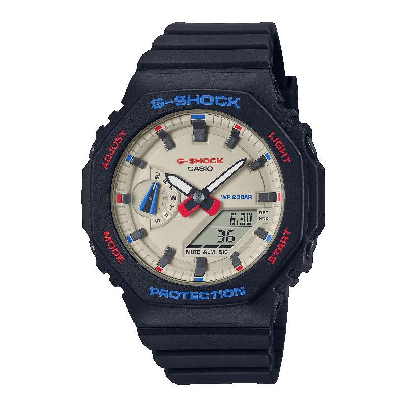 Casio Мужские часы G-SHOCK, смола, водостойкость 200 м, аналоговые, ударопрочные, кварцевые, GMA-S2100WT-1A