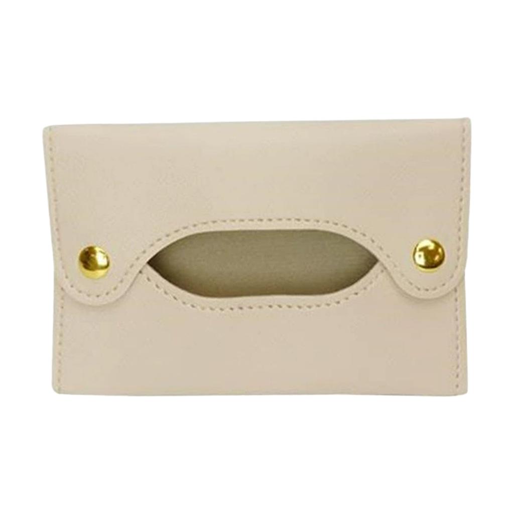 Tissue Case Portable Travel Pouch with Durable PU Leather and Snap Button for Car or Outdoor Use
