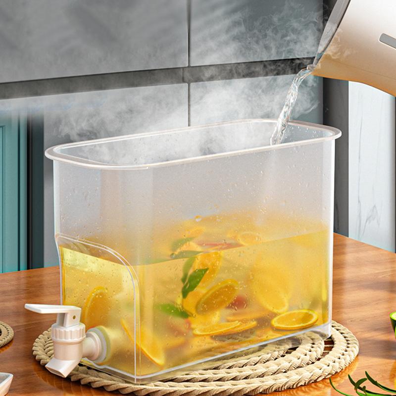 Кувшин для воды большой емкости с краном для холодильника, для хранения холодных и горячих напитков, пластиковый кувшин для сока, холодного чая, кухонного домашнего использования, набор коробок для льда