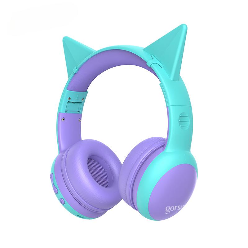 Детские наушники Bluetooth с микрофоном, детские беспроводные гарнитуры с защитой органов слуха с ограничением громкости 85 дБ, стереонаушники-вкладыши