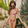 Women Sexy Bikini Set Printed Low Cut Two Piece Swimsuit Backless Beachwear