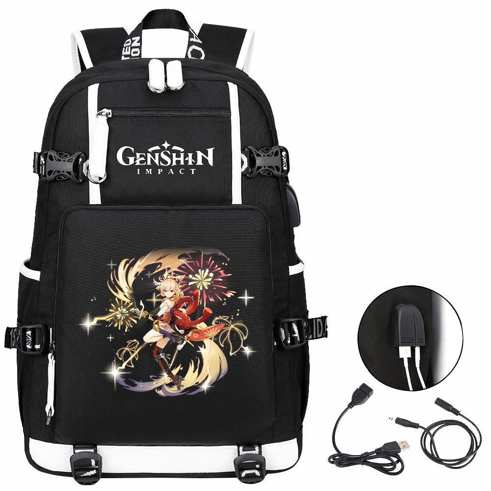 Рюкзак Genshin Original God, Печатный Рюкзак Большой Вместимости Дорожная Сумка Студенческая Компьютерная Школьная Сумка