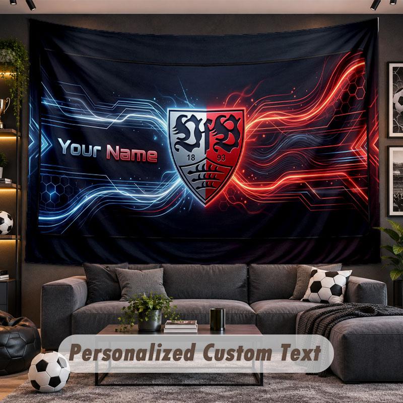 Wall Hanging Tapestry Custom NameVfB Stuttgart FC Pattern Personalized Printed Fabric Wall Decor