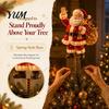 Creative Christmas Tree Ornament Lighted Topper, Illuminated Santa Claus Gingerbread Nutcracker Treetop Light Up Holiday Topper with Spring