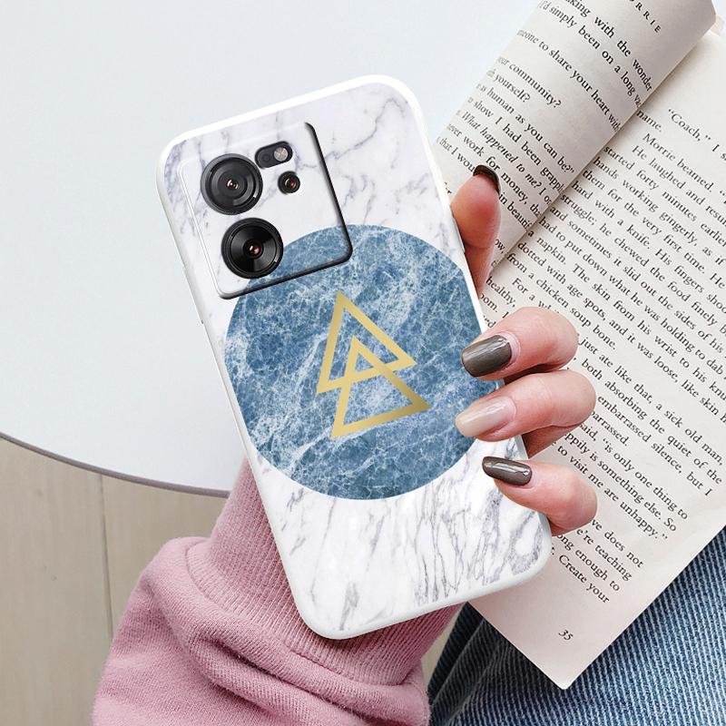 For Xiaomi 13T Pro Pink Gold Marble Art Fashion Phone Case Soft Silicone Funda Cover For Xiaomi 12T 11T 10T 12 Lite Coque Bumper
