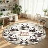 Wild Animals (121) Theme Round Crystal Velvet Rug Custom Name Text Personalized Floor Mat Home Decor Non Slip Crystal Carpet