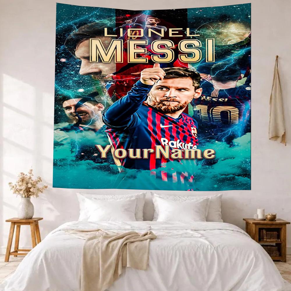 Messi Custom Your Name Wall Decor Tapestry Art For Pet Memorial Birthdaywedding Party Backdrop Family Gift