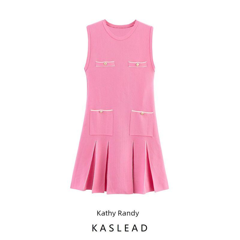 Kaslead New Women Clothes Western Style Fashion Simple Wide Pleat Knitted Dress 3859008 620