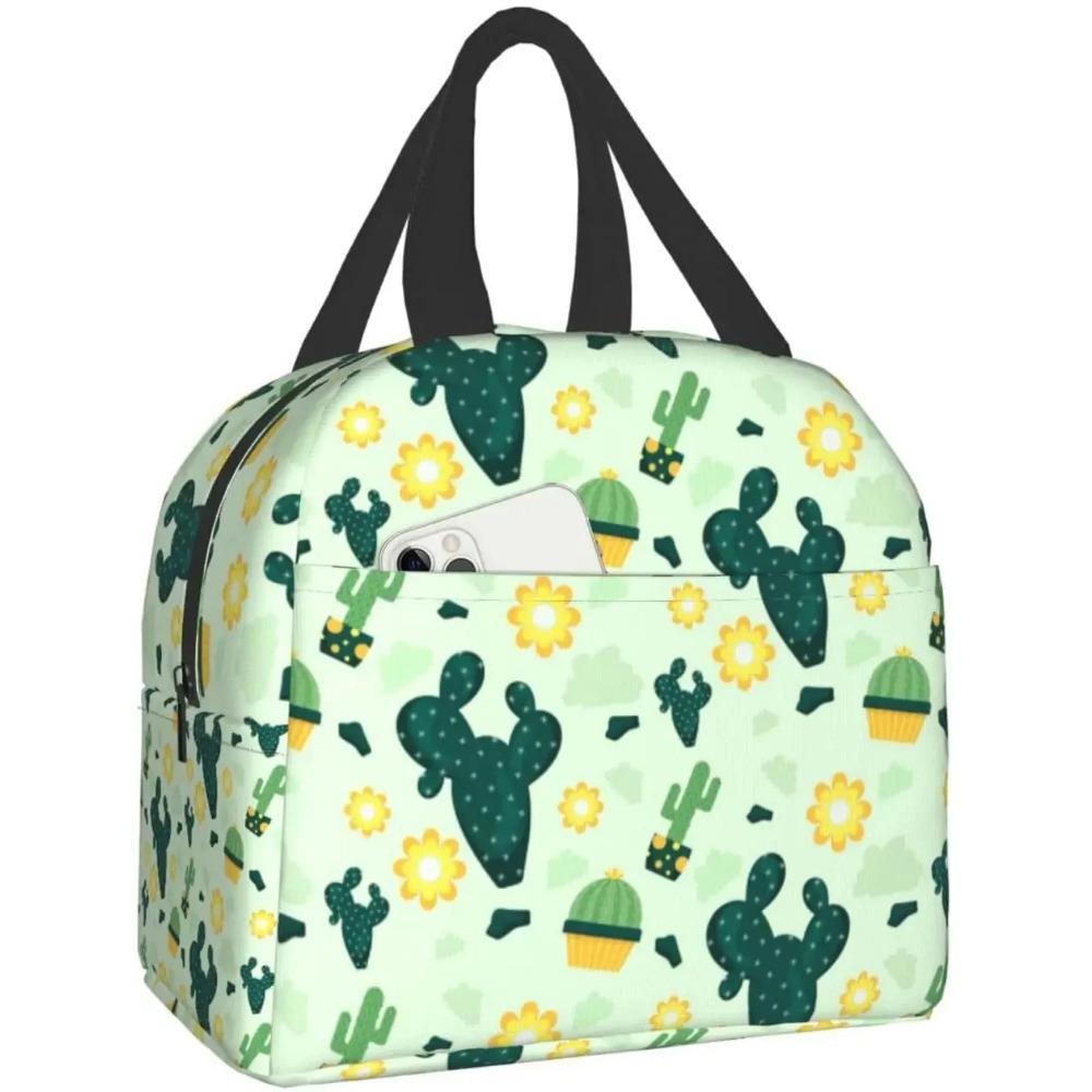 Kawaii Cactus Cinco De Mayo Lunch Bag Travel Box Work Bento Cooler Многоразовая сумка для пикника Изолированные контейнеры для покупок
